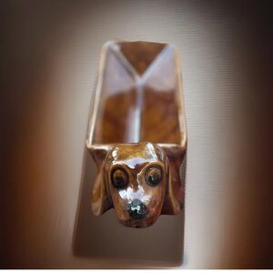 Vintage MCM Kitschy Dachshund Weiner Dog 10” Cracker Tray Super Bowl